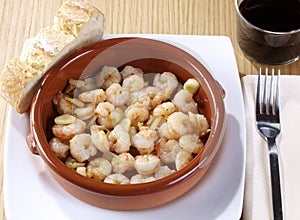 Gambas al ajillo Ã¢â¬â Fried shrimps with garlic